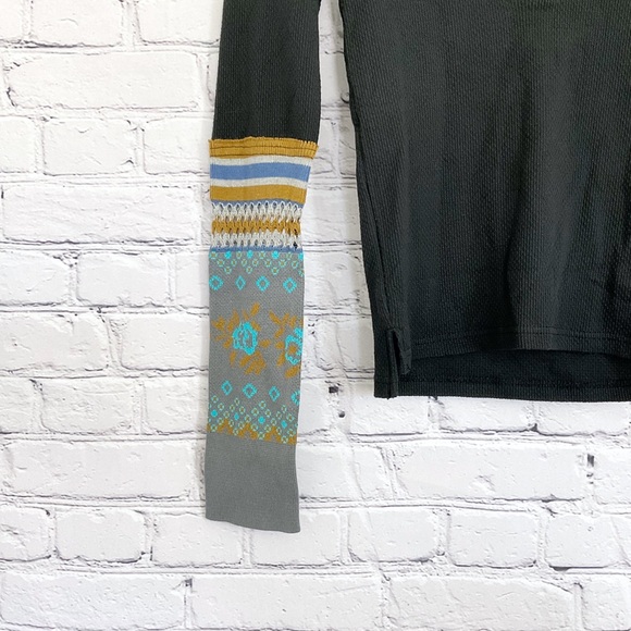 New Free People Mikah Layering Cuff Thermal Top Black Size XS - Picture 4 of 8